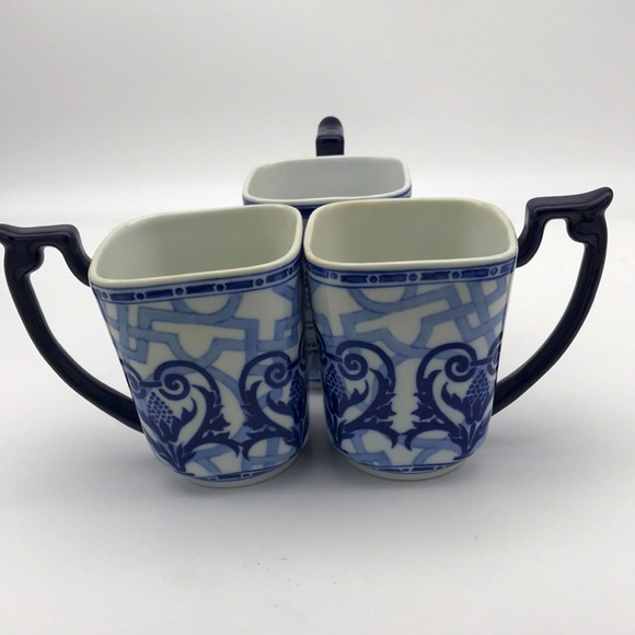 Bombay set of 3 Mug Coffee & Tea Windsor Cobalt - Picture 1 of 6